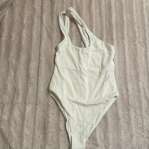 White One shoulder one piece swimsuit
